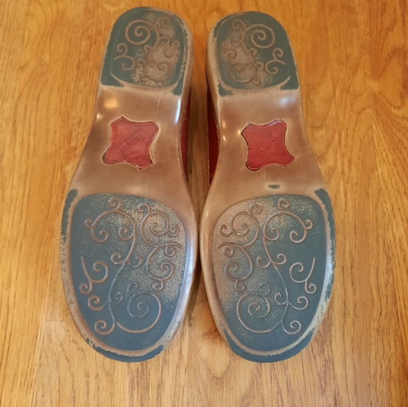 BORN Women's Mindy Brown/Burgundy Leather Slip On Flat Loafers w/Buckle Size 9 - Picture 7 of 9